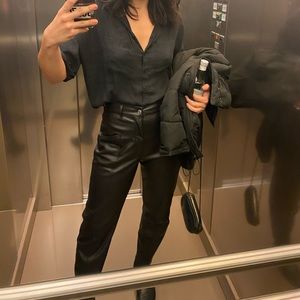 Zara vegan leather pants size 2
